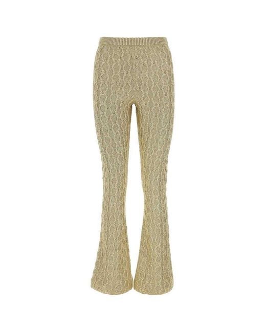 Reaktor Erobring Antagonisme Gucci Cable-knit Flared Trousers in Natural | Lyst