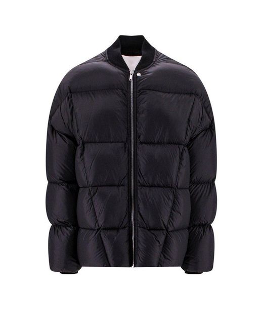 Rick Owens Zip-up Puffer Jacket in Blue for Men | Lyst