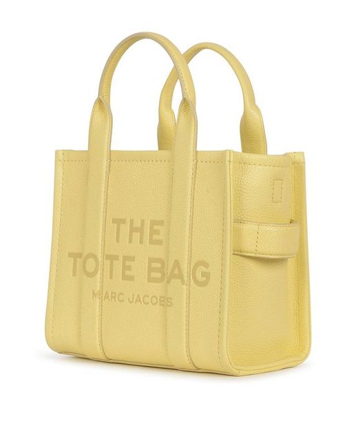 Marc Jacobs Yellow Logo Embossed Small Tote Bag