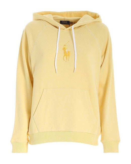 Polo Ralph Lauren Yellow Logo Embroidered Hoodie