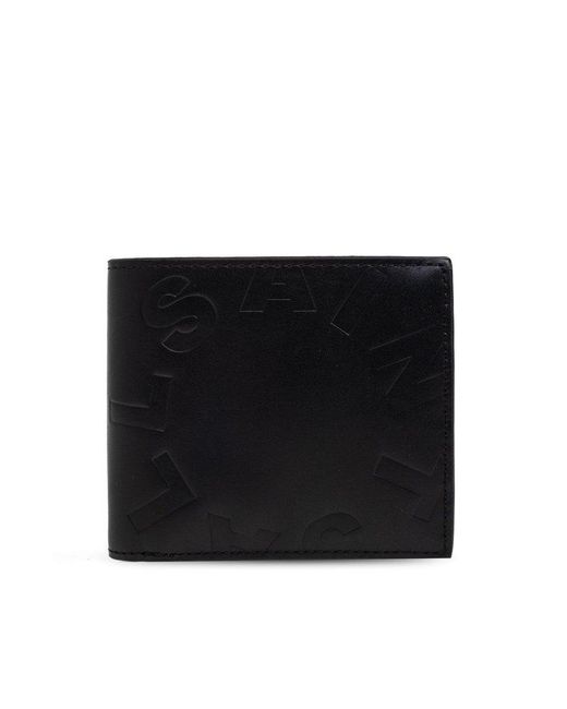 AllSaints Black Logo Embossed Bi-fold Wallet for men