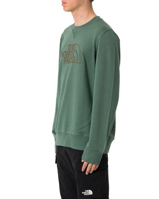 The North Face Green Drew Peak Light Crewneck Sweatshirt for men