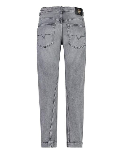 Versace Gray Regular Fit Jeans for men