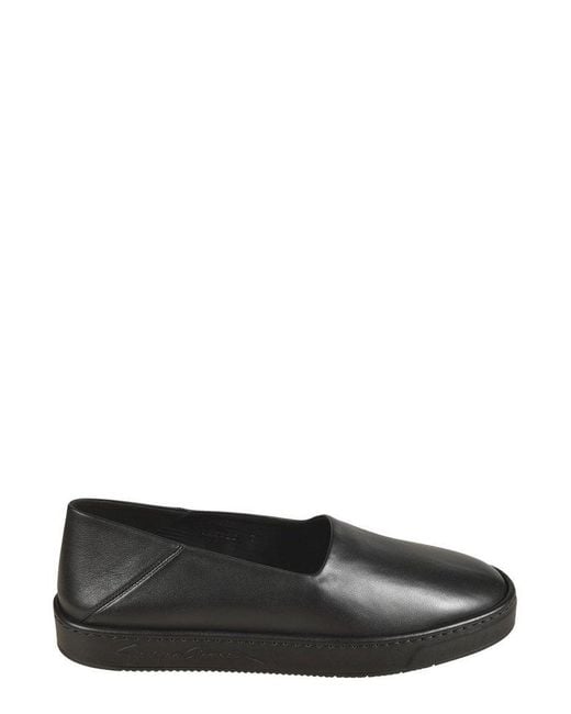 Giorgio Armani Black Slip-On Loafers for men