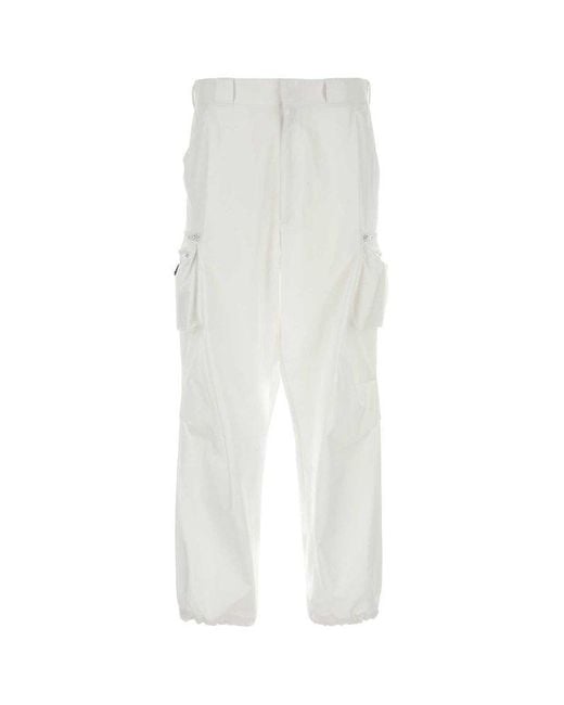 Prada White Pocket Cargo Pants for men
