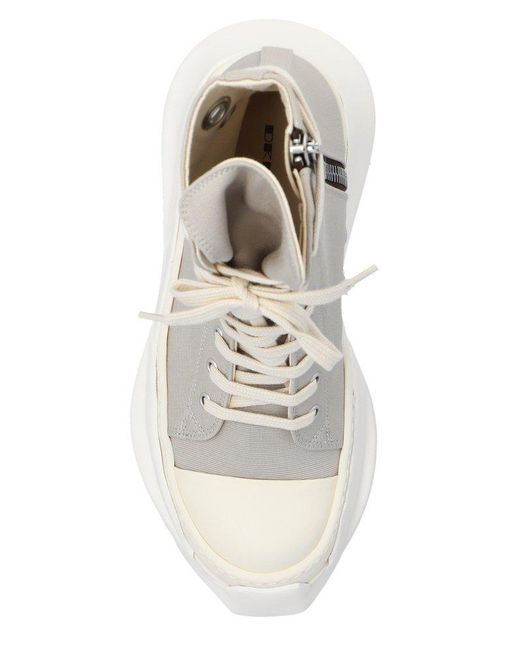Rick Owens White Abstract High-top Lace-up Sneakers
