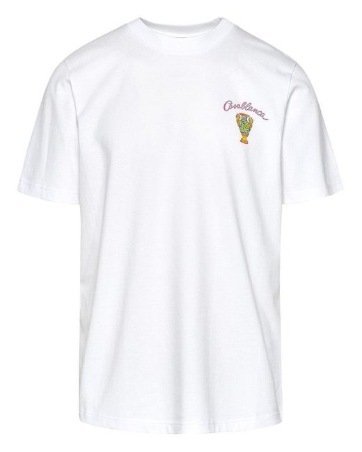 CASABLANCA White T-shirt In Cotone Bianca for men