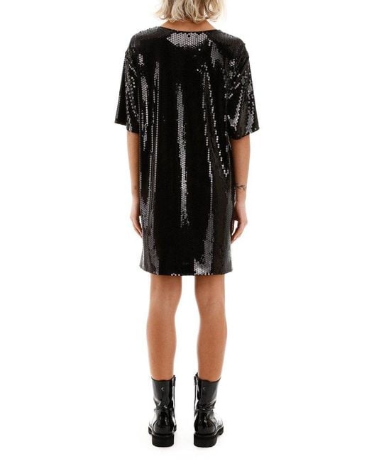 Moschino Black Trick Or Chic Sequined T-shirt Dress