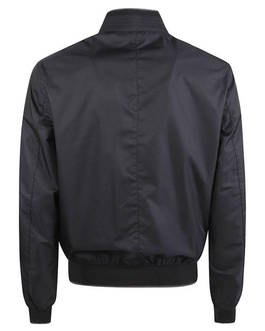 Moorer Black Axten-km Reversible Zipped Bomber Jacket for men