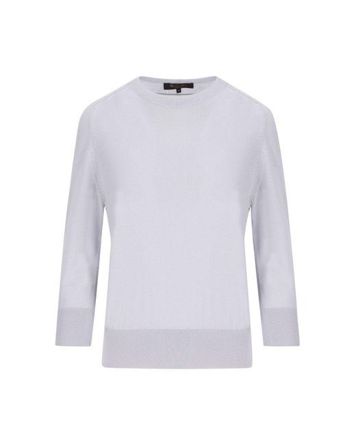 Loro Piana White Long-sleeved Knitted Jumper
