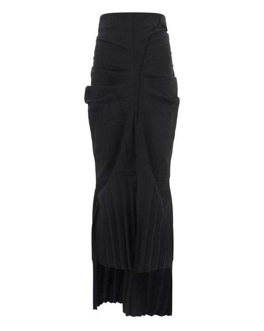 TALIA BYRE Gathered Detail Pencil Skirt in Black | Lyst