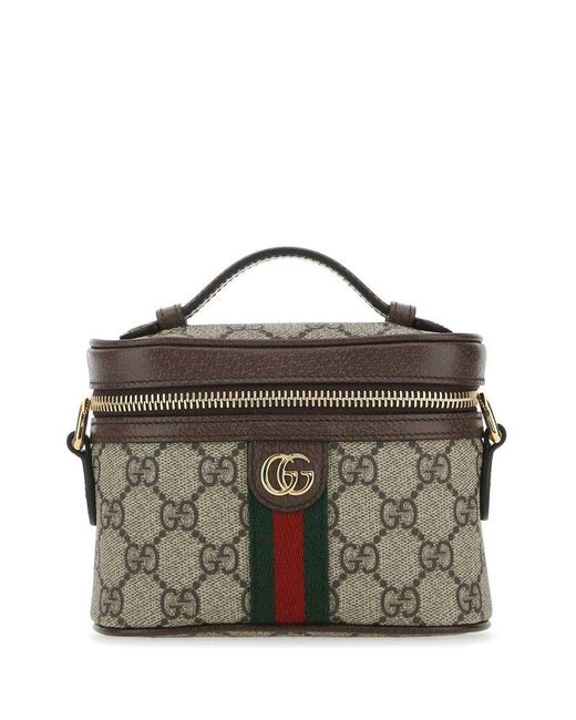Gucci Ophidia Monogram Top Handle Mini Crossbody Bag in Black | Lyst