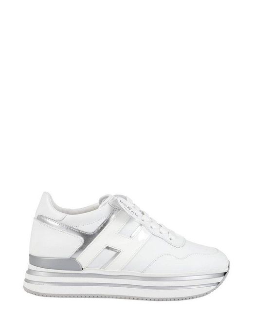 Hogan Midi H222 Platform Sneakers in White | Lyst