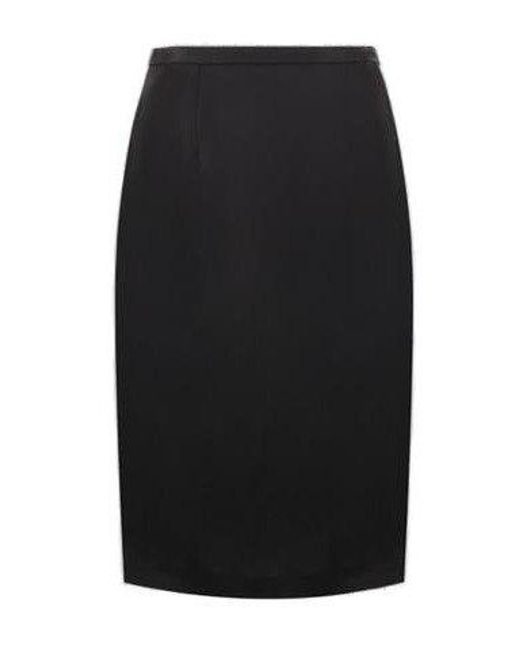 Saint Laurent Black Mid-rise Pencil Skirt