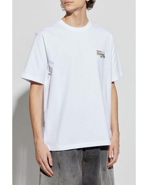Iceberg White Logo Patch Crewneck T-Shirt for men