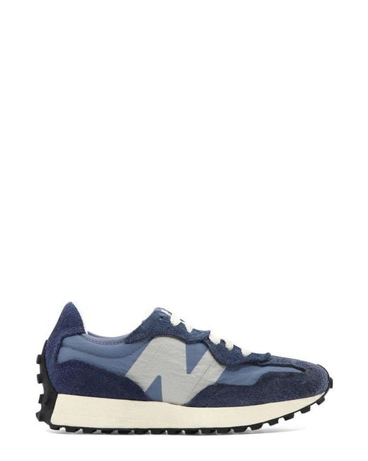 New Balance Blue 327 Almond Toe Lace-up Sneakers for men