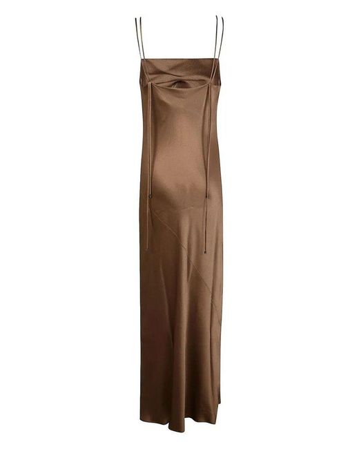 Antonelli Brown Strappy Slip Dress