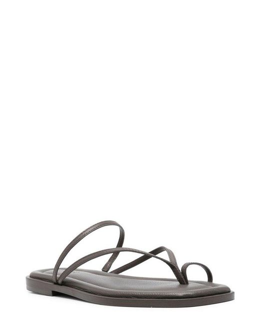 A.Emery Black Turner Round Open-Toe Sandals