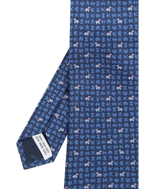 Ferragamo Blue Motif Printed Tie for men