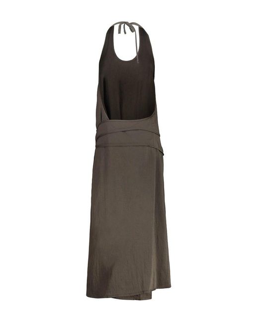ワンピース LEMAIRE Apron viscose short dress Lemaire Apron Dress in Brown | Lyst