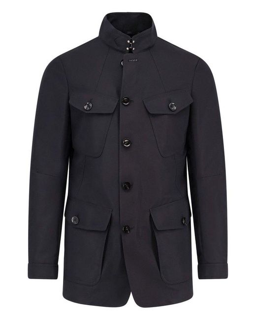 Tom Ford Blue Long-Sleeved Button-Up Jacket for men