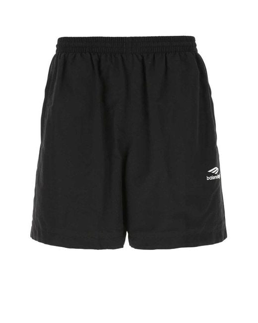 Balenciaga Black Nylon 3b Sports Icon Bermuda Shorts for men
