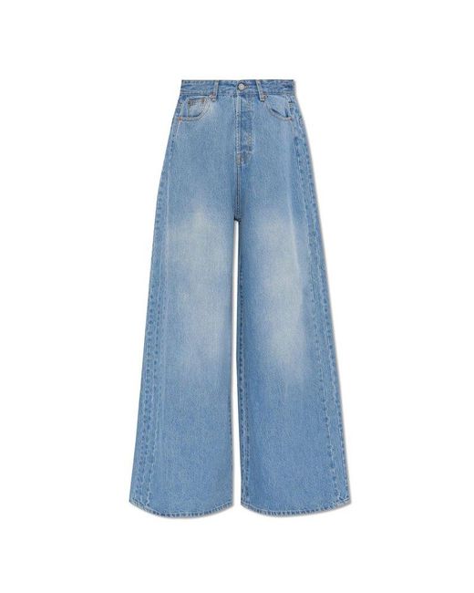 Vetements Blue Jeans With Wide Legs,