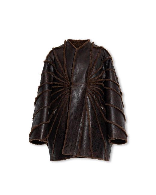 Rick Owens Black Panelled Coat