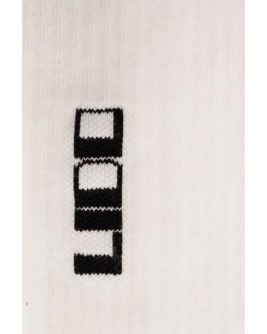 Rick Owens White Socks With Logo, for men
