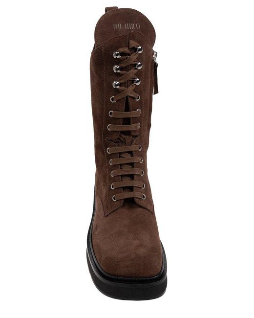 The Attico Brown Robin Lace-up Ankle Boots