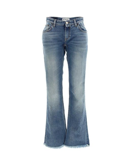 Balenciaga Denim Flared Low-waisted Jeans in Blue - Lyst