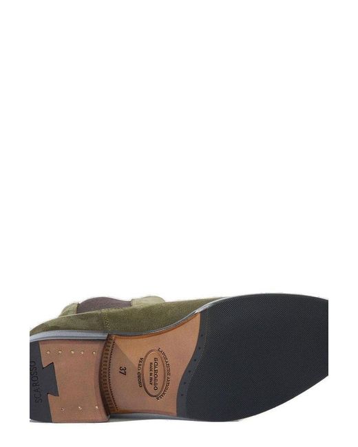 Scarosso Green Elena Slip-On Chelsea Boots