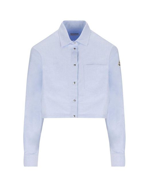 Moncler Blue Cropped Buttoned Shirt