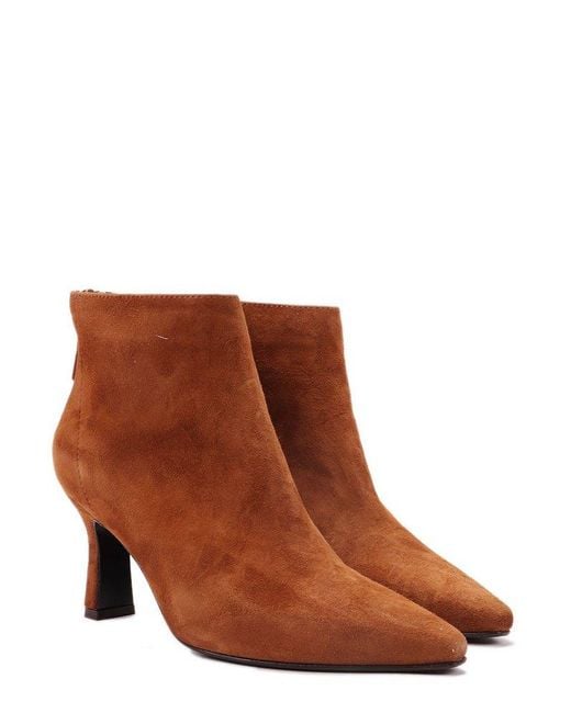 The Seller Brown Pointed-Toe Zipped Boots