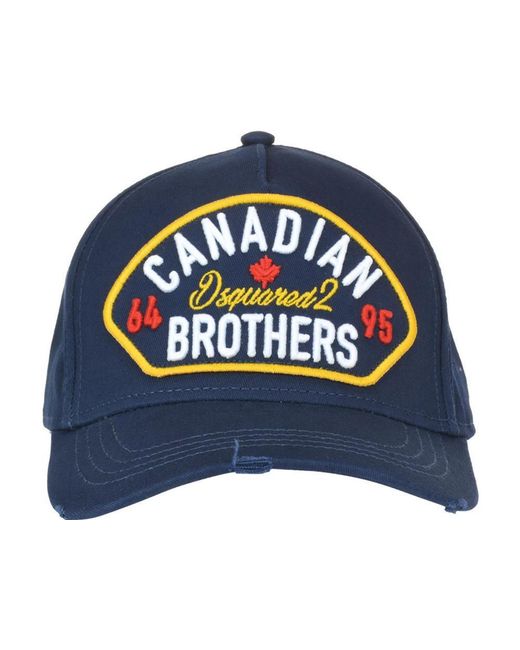 DSquared² Canadian Brothers Baseball Cap in Navy (Blue) for Men | Lyst