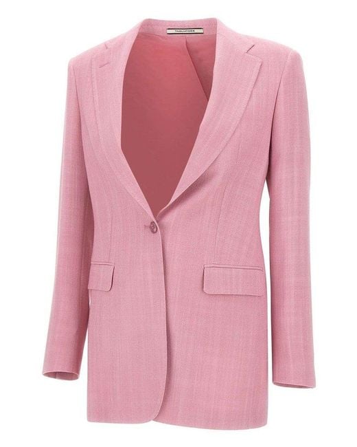 Tagliatore Pink Single-Breasted Tailored Blazer