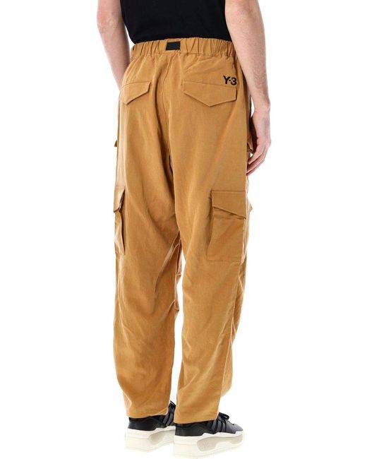 Y-3 Brown Belted Cargo Pants for men