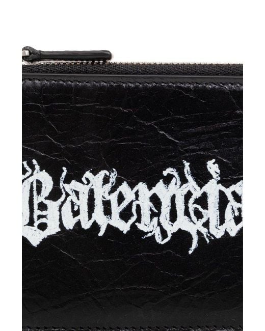 Balenciaga Black Leather Card Case, for men