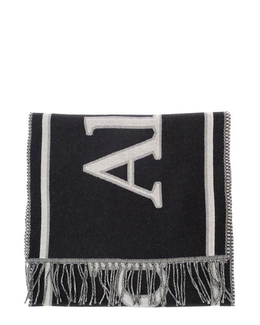Alexander McQueen Black And Scarf With Varsity Logo for men
