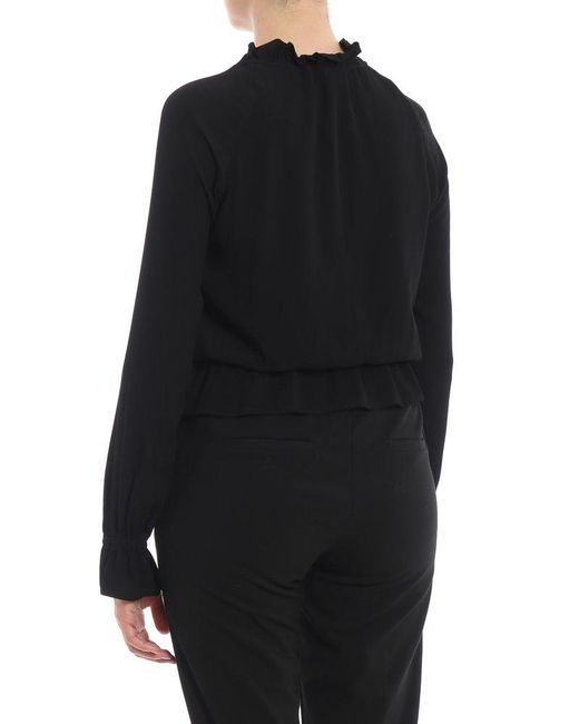 Pinko Black Long-sleeved Drawstring Blouse