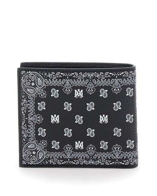 Amiri Black Bandana Bi-Fold Wallet for men