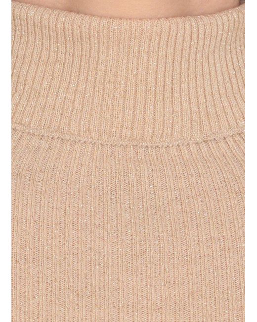 Fabiana Filippi Natural Long-sleeved Turtleneck Knitted Jumper