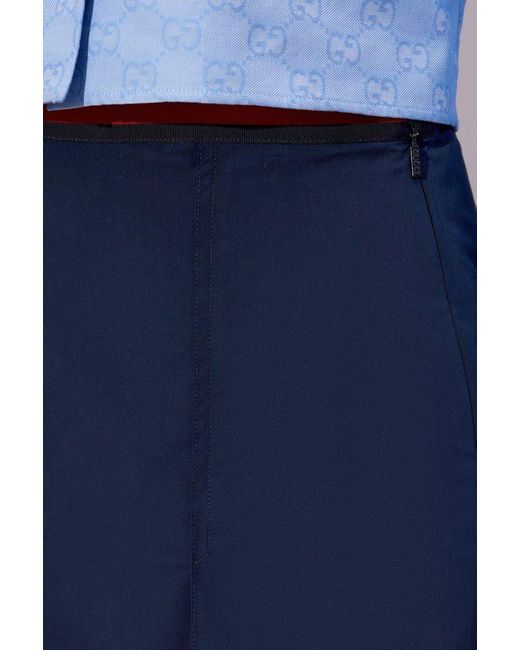 Gucci Blue Pleated Skirt,