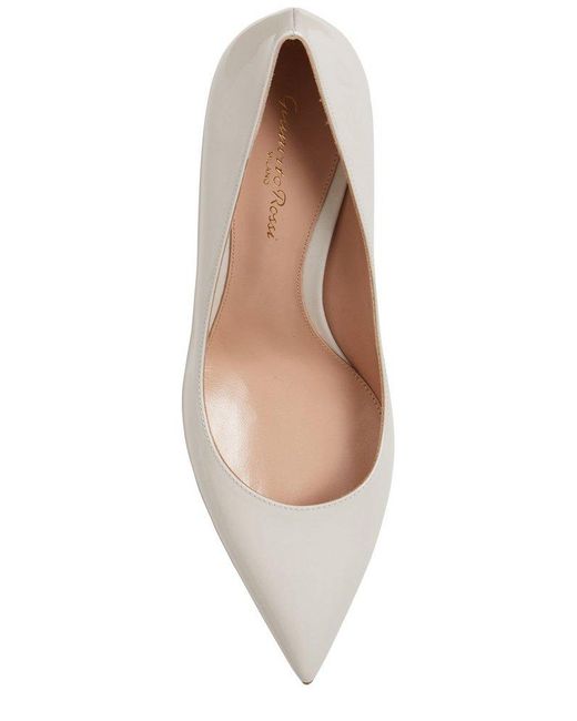 Gianvito Rossi White Pointed-toe Slip-on Pumps