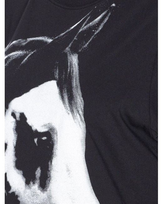 Pinko Blue X Patrick Mcdowell Reimagine Horse Printed Wide T-Shirt