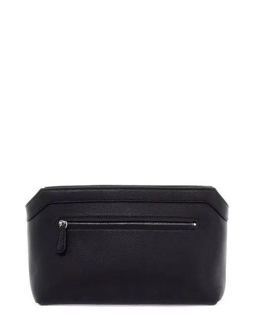 The Row Black Terrasse Zipped Makeup Bag