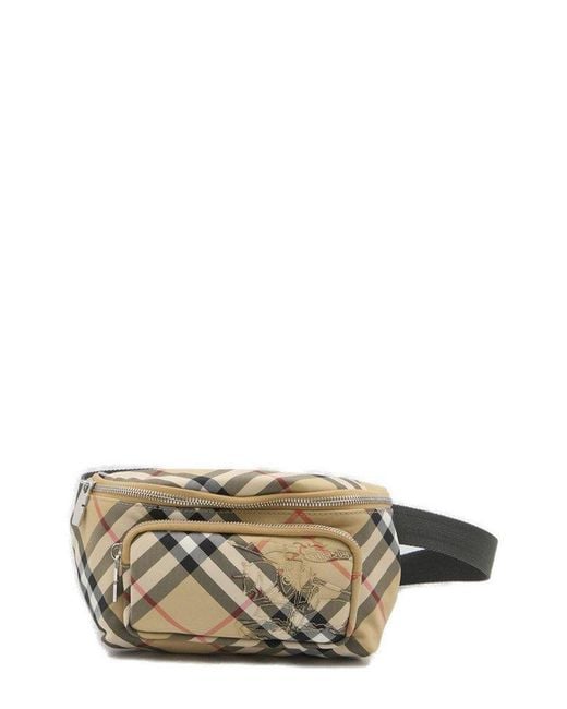 Burberry Gray Small Checked Ekd Motif Belt Bag for men