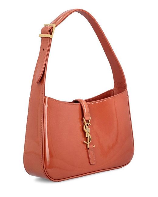 Saint Laurent Red Le 5 À Logo Plaque Shoulder Bag