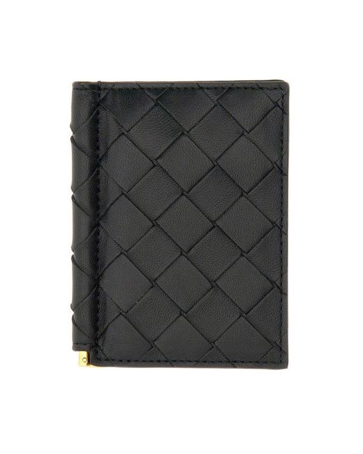 Bottega Veneta Black Intrecciato Flap Card Case