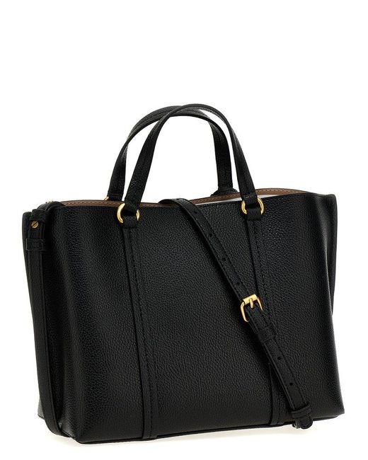 Pinko Black Carrie Leather Tote Bag